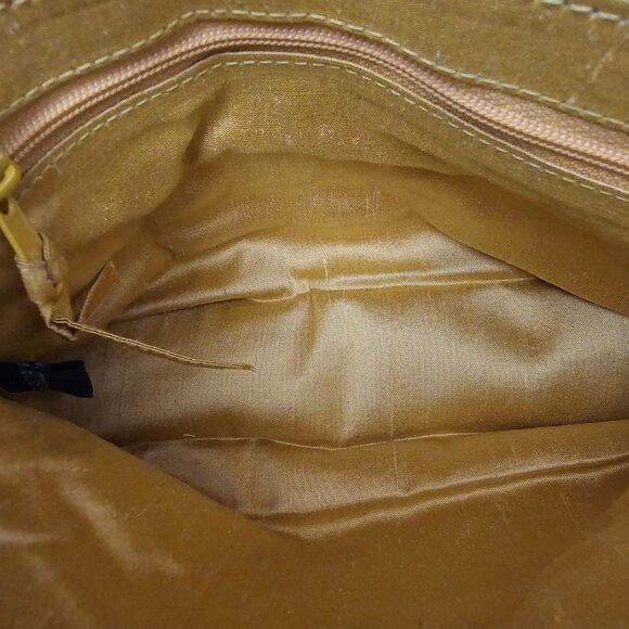 Vera Bradley Silk Quilted Striped Golden Small Y2K Shoulder Handbag - Picture 3 of 15